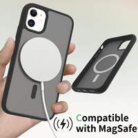 Étui de chargement magnétique économique avec support, design luxueux, solide, toucher doux, translucide, mat, anti-chute et antichoc