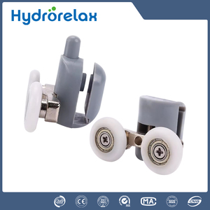 Rodillos para <span class=keywords><strong>puerta</strong></span> de <span class=keywords><strong>ducha</strong></span>, carcasa de plástico Gris, <span class=keywords><strong>ruedas</strong></span> de nailon blanco, reemplazo de guía individual superior doble e inferior para vidrio deslizante - Product Image 2