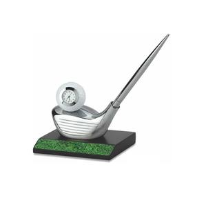 Most Selling Metal Golf Theme <b>Pen</b> Stand with Clock Elegant Desk <b>Organizer</b> for Office Decor Available at Affordable Price - Product Image 1