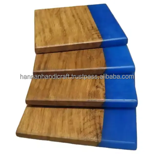 Posavasos de madera artesanal de primera calidad para bebidas, juego de posavasos de madera con parte superior con impresión artística para decoración de mesa en el hogar u oficina. - Product Image 4