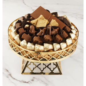 Tazón para servir de chocolate y metal dorado, mesa redonda de Calidad exclusiva, dátiles decorativos u otros dulces, suministros para servir - Product Image 4