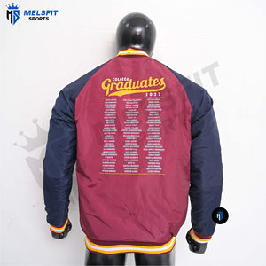 Veste universitaire d'hiver pour homme Broderie en chenille Design baseball Lettreman Bouton avant debout Coupe-vent Écologique Vente en gros - Product Image 6