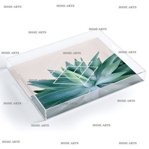 Bandeja de Servicio de Alimentos de Acrílico de Primera Calidad, Diseño Moderno, Forma Rectangular, Bandeja para Servir Té y Café en Venta - Product Image 3