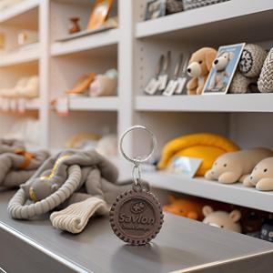 Porte-clés en caoutchouc PVC de style vintage de 2 pouces Cadeau d'entreprise et article d'événement promotionnel - Product Image 3