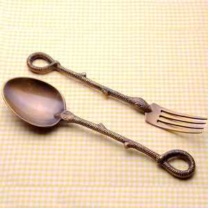 Exquisite Design Handmade Silver Plated Stainless Steel <b>Flatware</b> Salad Server Or Spoon Top Quality Kitchen Gadgets Cutlery Set - Product Image 2