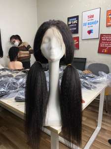 Vente en gros 12 Pouces Kinky Curl Vierge Remy Extension de Cheveux Transparent Dentelle Matériel HD pour Suisse Dentelle Perruque Vietnamien Cheveux Humains - Product Image 2