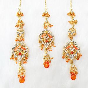 Indian Royal Zircon <b>Gold</b> Plated Ethnic Bridal Jewelry Set Women Party Engagement Traditional Elegance Regal Finish - Product Image 3