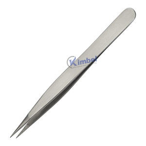 Kimbel-Pince à épiler fine et droite en acier inoxydable KE-ET-649 pointes lisses et pointues, longueur 10mm, finition argentée - Product Image 1