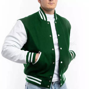 Chaquetas Versity de talla grande para hombre, venta al por mayor, chaquetas Varsiti en blanco, logotipo personalizado, letra lisa, chaqueta universitaria para hombre - Product Image 3