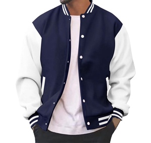 Chaquetas Varsity Personalizadas al por Mayor para Hombre, Chaquetas Deportivas Transpirables de Color Sólido, Chaquetas de Tela Delgada de Manga Larga para Hombre, Chaqueta de Secado Rápido - Product Image 2