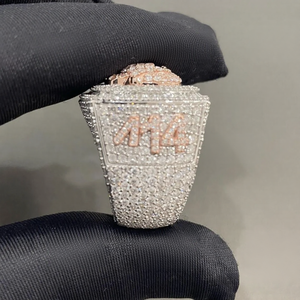 Custom Cartoon Face VVS Moissanite Diamond <b>Iced</b> Out Hip Hop 925 Starling Silver Luxury Statement Jewelry Gift For Unisex <b>Ring</b> - Product Image 5