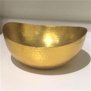 Bol de service de forme ronde martelée, bol à fruits de couleur or Rose Unique pour décoration de dessus de Table - Product Image 3