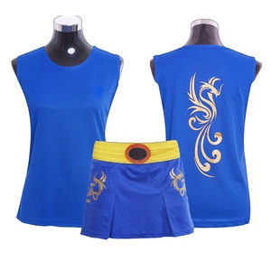 Ensemble de shorts de sport MMA Blue Lawd, haut d'entraînement sans manches, shorts de combat plissés, broderie personnalisée, 100% polyester extensible, unisexe - Product Image 1