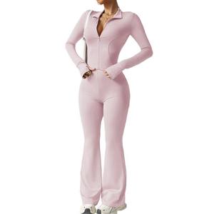 Ensembles sexy et ajustés pour femmes européennes et américaines, survêtements de yoga à séchage rapide, lignes discrètes, manches longues, uni, moulant - Product Image 5