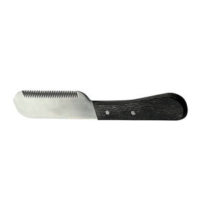 Professional Stainless Steel Stripping Knife with Wooden Handle Portable Pet Grooming Tool for <b>Dogs</b> & Cats - Product Image 3