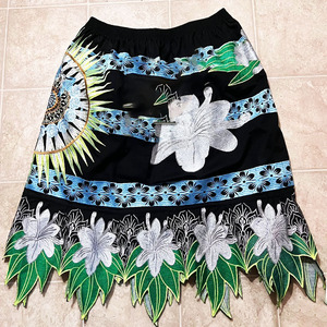 กระโปรงชนเผ่าโพลินีเซียนปักลายดอกไม้สำหรับผู้หญิงกระโปรงยาวปานกลางเอวยางยืดลำลองไซส์ใหญ่พิเศษ - Product Image 5