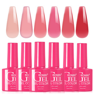 6 pièces/ensemble de vernis à ongles Gel de couleur Kits <span class=keywords><strong>Base</strong></span> couche supérieure vernis à tremper Gel UV LED <span class=keywords><strong>Semi</strong></span> Permanent tout pour manucure Nail Art - Product Image 2