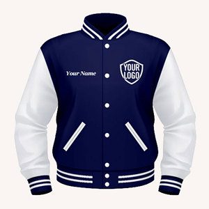Veste universitaire d'hiver personnalisée en laine et cuir avec col montant, respirante et à séchage rapide, style universitaire premium, vêtements d'équipe OEM/ODM - Product Image 4