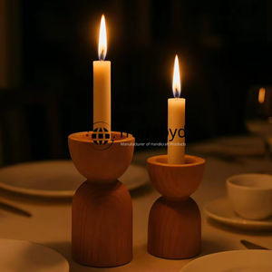 เชิงเทียนไม้สุดหรู งานแฮนด์เมดระดับพรีเมียม ของตกแต่งบ้าน ให้แสงสว่างอบอุ่นในบ้าน Tradebyd - Product Image 1