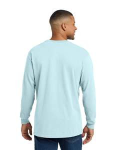 Camiseta de algodón 100% con anillo hilado de EE. UU. para hombre, Camiseta holgada de manga larga con bolsillo y puños acanalados transpirables con estampado personalizado para adultos - Product Image 3