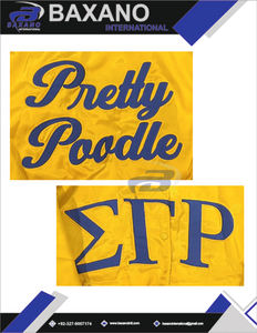 เสื้อแจ็คเก็ตบอมเบอร์สีเหลืองของชมรมซิกมาแกมมาโร พร้อมบริการปักลายโลโก้ด้านหน้า/ด้านหลังแบบกำหนดเอง  แบบยูนิเซ็กซ์ ตกแต่งด้วยลายปักตัวอักษร - Product Image 6