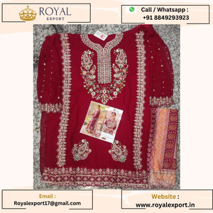 Lancement d'une nouvelle collection exclusive de costumes de travail à broderie lourde en fausse georgette par Royal Export - Product Image 6