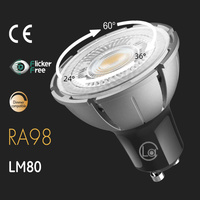 7W Gu10 Projecteur Faisceau Étroit En Aluminium Gu10 Led Spot Ampoule Cri 98 Gradateur Chaud Dimmable Led Gu10 Mr16 Lampes pour Appartement