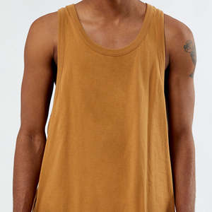 High Quality 2024 Breathable Hip Hop Style <b>Mens</b> Gym Tank Top 100% Cotton OEM Custom Service Training <b>Singlet</b> - Product Image 6