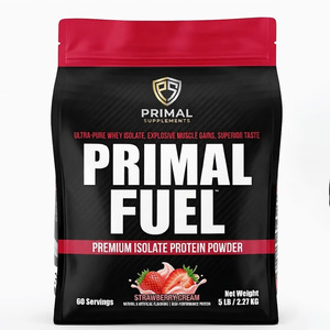 Sachets de protéines de lactosérum Rinpac personnalisés imprimés numériquement de 5 lb avec scellage sur 8 côtés, adaptés à l'emballage en vrac de poudres pour le fitness - Product Image 1