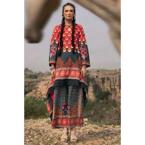 ชุดผ้าลอนพิมพ์ลายสำเร็จรูป 2 ชิ้นสำหรับผู้หญิง ปักลายเป็นช่อบนผ้าออร์แกนซ่า รุ่น TL-52152 - Product Image 3