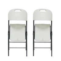 Chaise pliante moderne en acier de haute qualité |   Confortable blanc pour l'école, le jardin, la chambre et la salle à manger |   Léger et durable