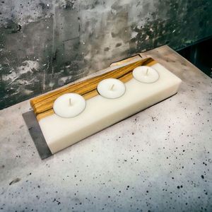 Portavelas de Travertino en Forma de Cubo, Par de Portavelas Decorativos de Piedra Retro, Modernos y Minimalistas, para Mesa de Centro, Elegantes para el Hogar u Oficina - Product Image 4