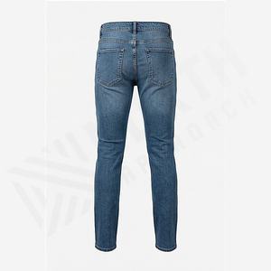 Jeans de Corte Recto Holgados para Hombre, Personalizables al por Mayor, con Color Personalizado, Talla Grande, Cierre Desmontable, Técnica de Lavado Desgastado y Rasgado en la Rodilla - Product Image 1