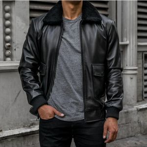 Veste en cuir boutonnée pour homme de qualité supérieure avec doublure intérieure douce pour un usage quotidien et en hiver-Options en vrac de qualité export - Product Image 1