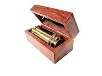 Jouet de bateau de capitaine de pirate de télescope en laiton de poche nautique de haute qualité avec boîte en bois meilleure qualité décor à la maison pour marin