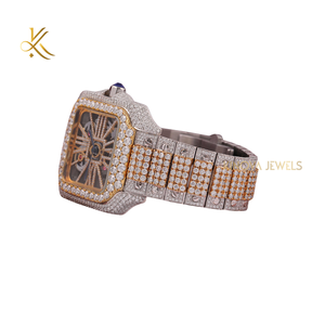 Reloj de Pulsera de Moda de Acero Inoxidable de Lujo con Moissanita de 41 mm, Cierre Oculto de Botón - Product Image 2