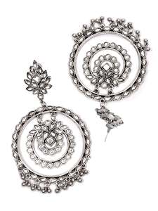 Best Selling High Grade Oxidised <b>Silver</b> Multi Round <b>Drop</b> <b>Earrings</b> High Quality Ethnic Jewelry Direct Indian Supplier Wholesale - Product Image 3