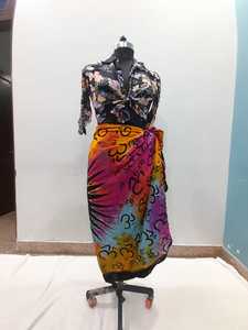 Venta caliente 100% Rayon Rainbow Tie Dye Beach Dress Personalizable Azo-Free OEM Diseño Estampado Patrón Sarong Bufanda Sujetador Calzoncillos Estilos - Product Image 6