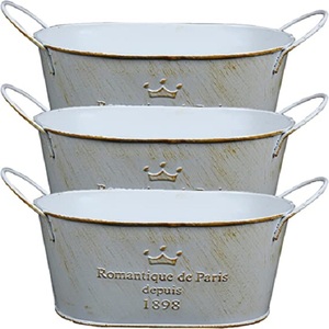 แจกันดอกไม้มาใหม่พร้อมโลหะดีบุกสำหรับตกแต่งบ้านสวนชุดละ3ชิ้น - Product Image 1