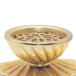 Brûleur d'encens de luxe plaqué or le plus vendu avec base décorative en forme de coquille, porte-encens en métal pour la décoration du Ramadan au Moyen-Orient - Product Image 4