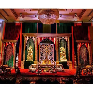 Mariage indien Mandapam doré ouvert Mandap doré le plus vendu pour mariages à destination Mandapam élégant pour mariage sud-asiatique - Product Image 1