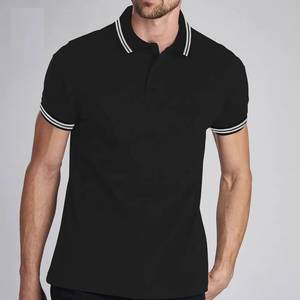 Venta al por mayor de ropa de hombre personalizada para Polo camiseta de color sólido de ajuste regular de venta popular 100% algodón para Polos para hombres - Product Image 5