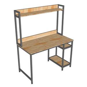 Integrated 120x60x150cm Rubber Wood <b>Desk</b> with Bookshelf FD68058 Simple Design <b>Computer</b>/Laptop Table with Drawer and Storage - Product Image 5