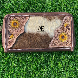 Nuevos bolsos de mano de cuero de piel de vaca con estilo occidental, monedero diseñado para mujer, billetera única de cuero con herramientas de Color de Venta caliente - Product Image 1