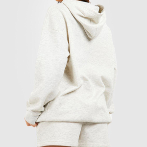 Conjunto de Sudadera con Capucha y Pantalones Cortos de 3 Piezas para Mujer, Talla Grande, Bordado, Color Sólido, Nuevo, de Alta Calidad - Product Image 6