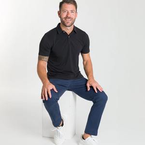 Logotipo bordado personalizado 100% algodón Logotipo bordado personalizado Hombres Golf Uniforme de negocios Color sólido Polo Camisa que absorbe la humedad - Product Image 1