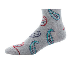 Calzini da Uomo Perry Ellis con Motivo Paisley, Grigio, Taglia Regolare, Stile Quotidiano, Tecnica di Stampa Digitale, Fondo in Spandex e Poliestere - Product Image 2