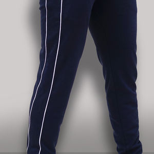 กางเกงทรงสลิมฟิตลำลองสำหรับผู้ชายกางเกงหน้าแบนสีพื้นพร้อมโลโก้เอวกลางไซส์ใหญ่พิเศษ - Product Image 3