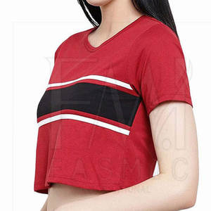 เสื้อยืดตัวสั้นทรงหลวมสำหรับผู้หญิงเสื้อคอกลมออกแบบได้ตามต้องการสีสันที่ทันสมัยที่สุด - Product Image 2