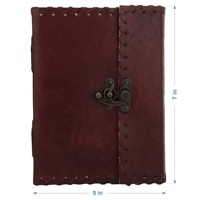 Diario Encuadernado en Cuero Hecho a Mano, Tamaño B5, Estilo Vintage Retro, Cuaderno de Viaje, Diseño en Relieve, Cierre con Candado, Tapa Dura, Papel Resistente al Agua, Ideal para Regalo